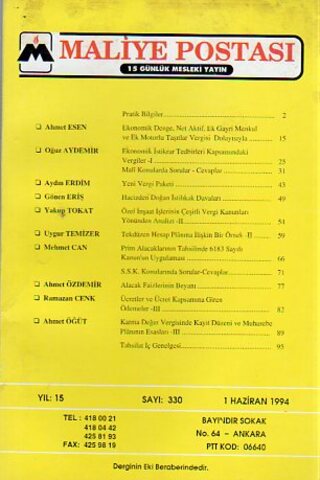 Maliye Postası 1994/ 330