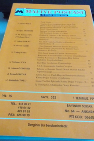 Maliye Postası 1994 / 332