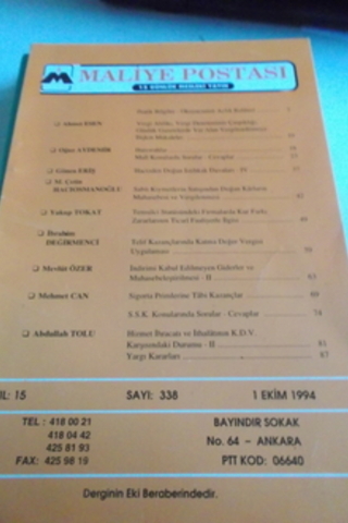 Maliye Postası 1994 / 338