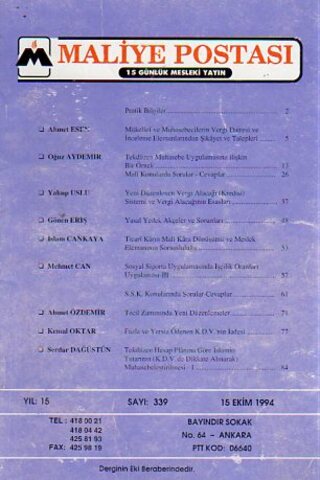 Maliye Postası 1994/ 339