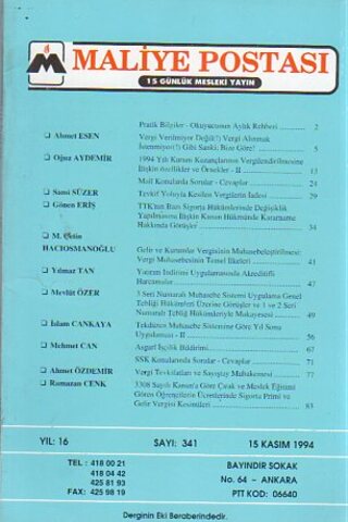Maliye Postası 1994/ 341