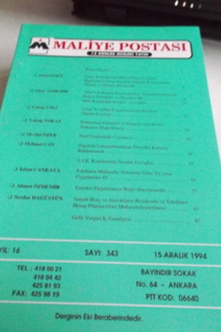 Maliye Postası 1994 / 343