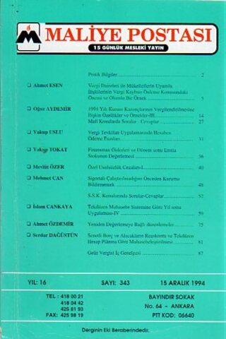 Maliye Postası 1994/ 343