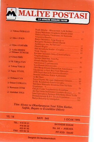 Maliye Postası 1995/ 344
