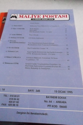 Maliye Postası 1995 / 345