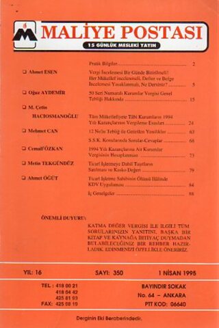 Maliye Postası 1995/ 350