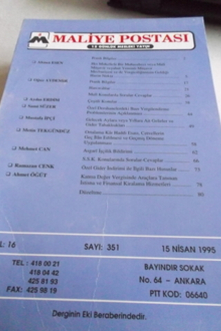 Maliye Postası 1995 / 351