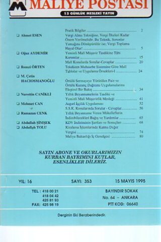 Maliye Postası 1995/ 353