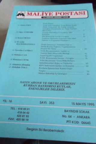 Maliye Postası 1995 / 353