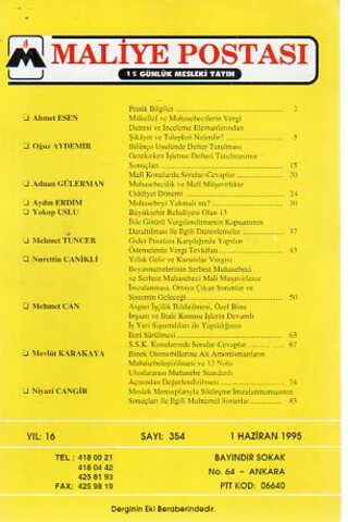 Maliye Postası 1995/ 354