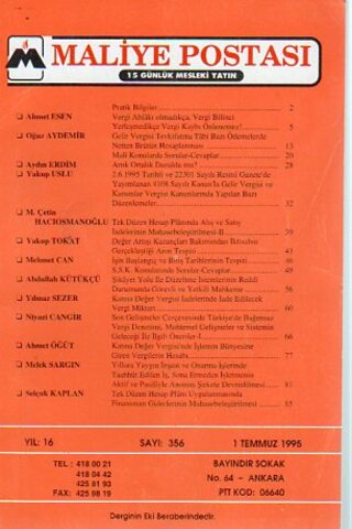 Maliye Postası 1995/ 356