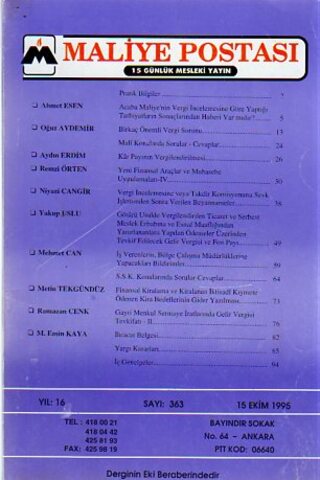 Maliye Postası 1995/ 363