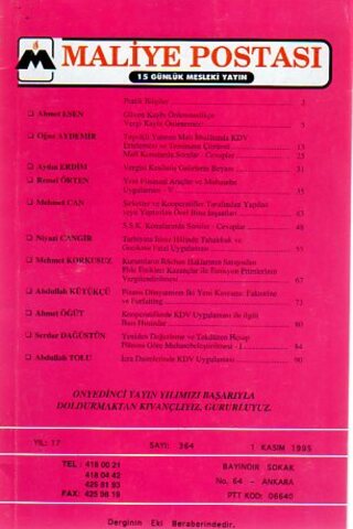 Maliye Postası 1995/ 364