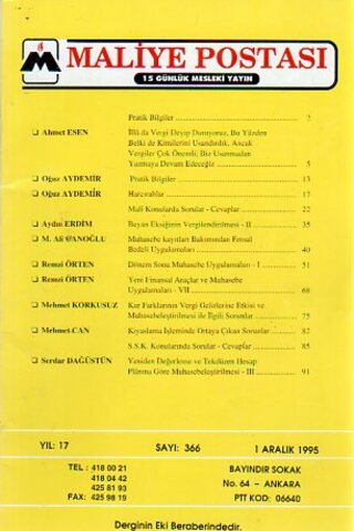 Maliye Postası 1995/ 366