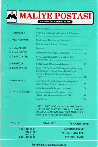 Maliye Postası 1995/ 367