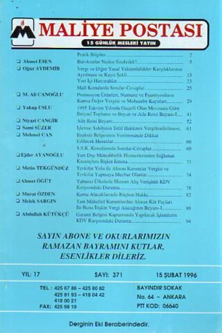 Maliye Postası 1996/ 371