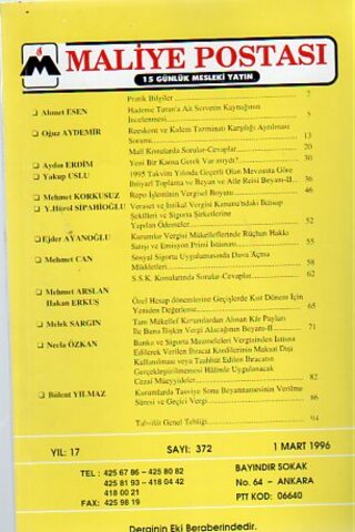 Maliye Postası 1996 /372