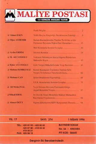 Maliye Postası 1996 /374