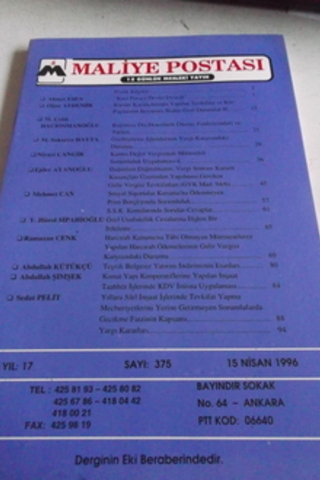 Maliye Postası 1996 / 375
