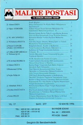 Maliye Postası 1996/ 377