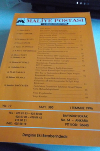 Maliye Postası 1996 / 380