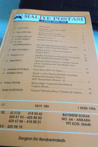 Maliye Postası 1996 / 386