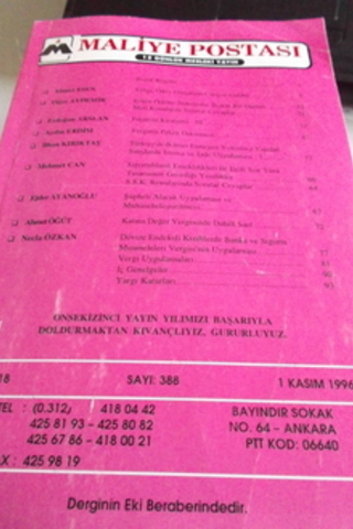 Maliye Postası 1996 / 388