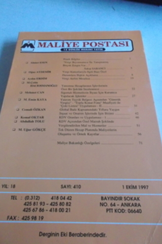Maliye Postası 1997 / 410