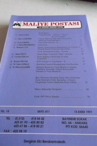 Maliye Postası 1997 / 411