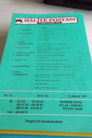 Maliye Postası 1997 / 415