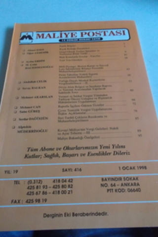 Maliye Postası 1998 / 416