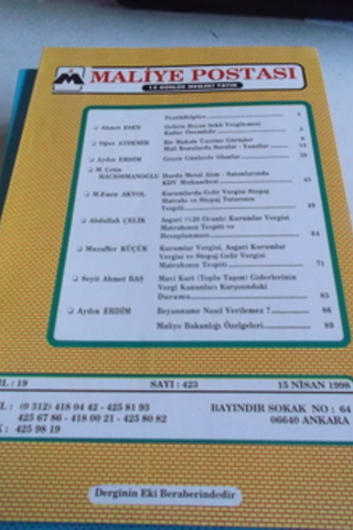 Maliye Postası 1998 / 423