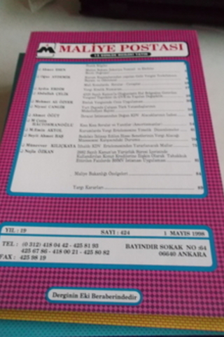 Maliye Postası 1998 / 424