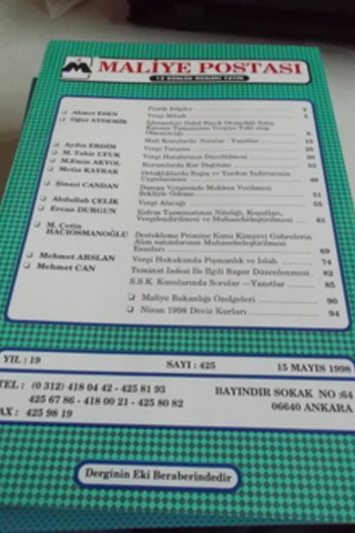 Maliye Postası 1998 / 425