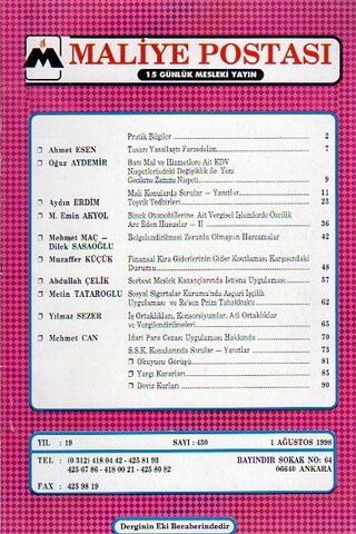 Maliye Postası 1998/ 430