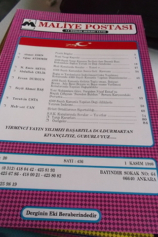 Maliye Postası 1998 / 436
