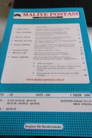 Maliye Postası 1999 / 452