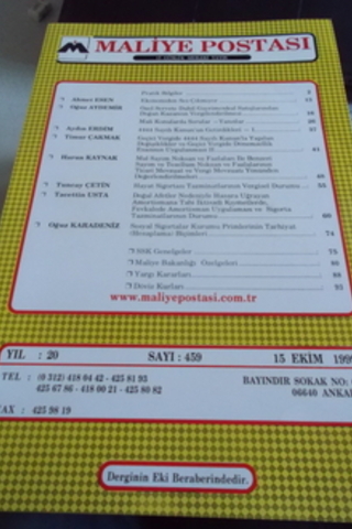 Maliye Postası 1999 / 453
