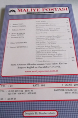 Maliye Postası 1999 / 457