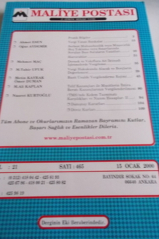 Maliye Postası 1999 / 458
