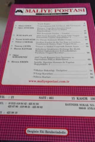 Maliye Postası 1999 / 461