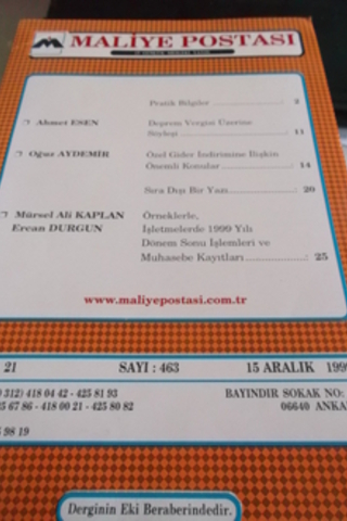 Maliye Postası 1999 / 463
