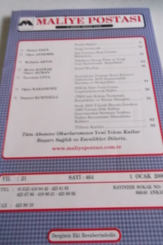 Maliye Postası 1999 / 464