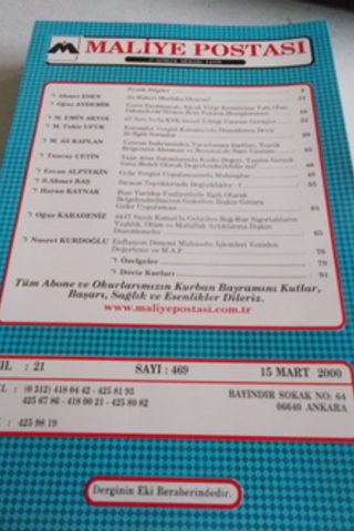Maliye Postası 2000 / 469