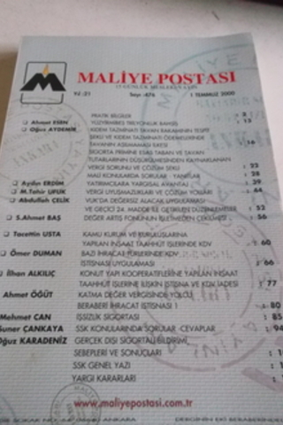 Maliye Postası 2000 / 476