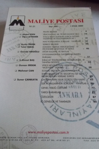Maliye Postası 2000 / 480
