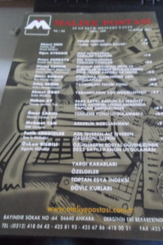 Maliye Postası 2001 / 509