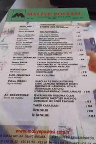 Maliye Postası 2002 / 522