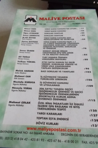 Maliye Postası 2003 / 541