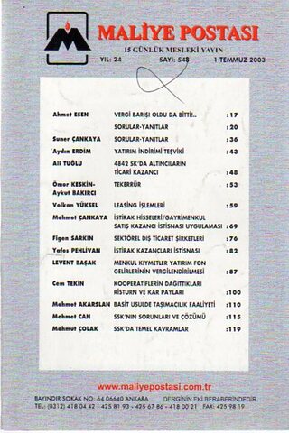 Maliye Postası 2003 / 548